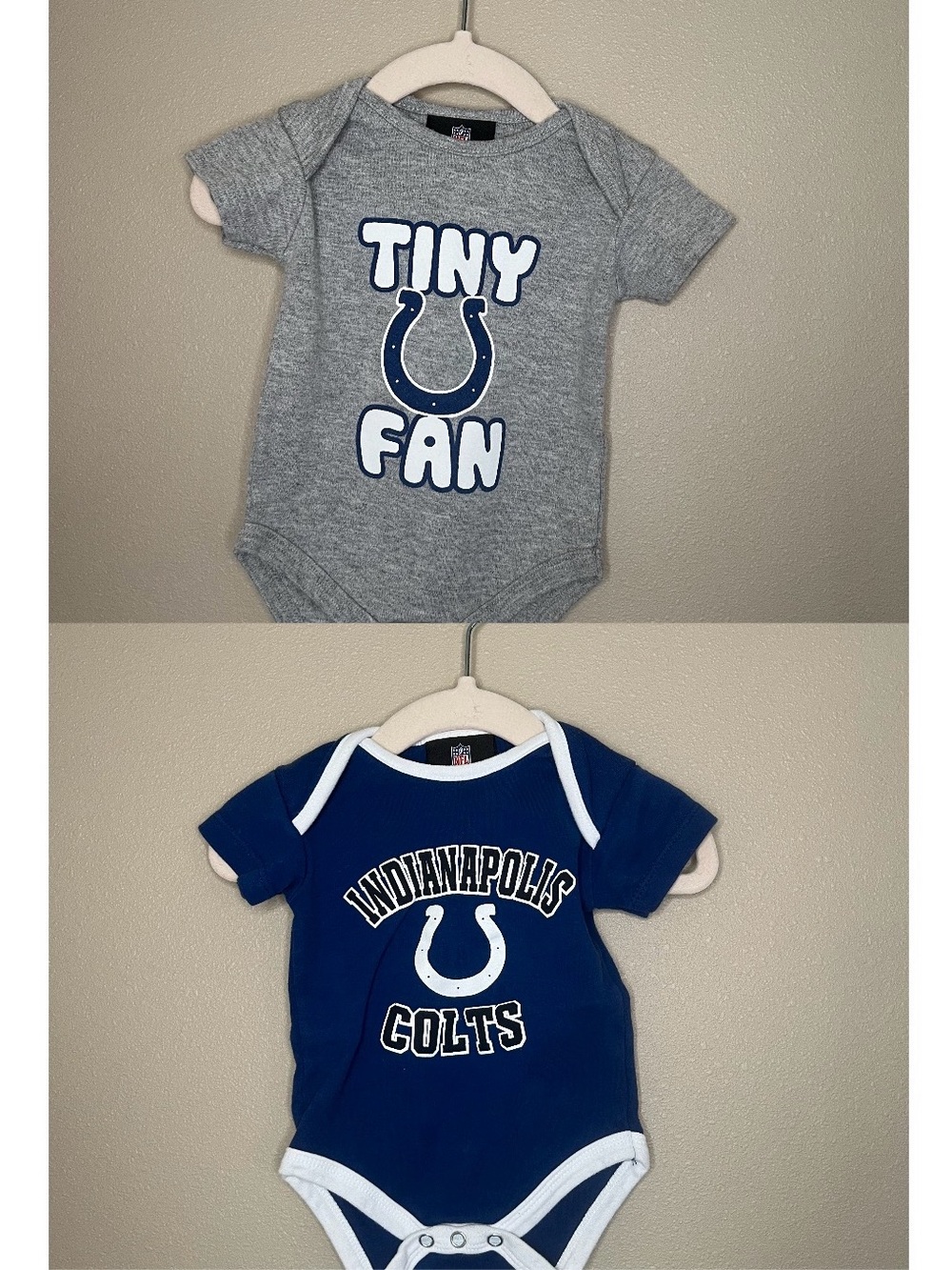 0-3m Indianapolis Colts Baby Onesies Gray and Blue